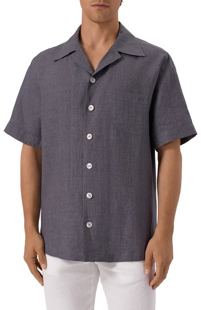 Льняная рубашка DOLCE & GABBANA темно-серого цвета по цене 98950 руб., арт. G5JH9Z/FU4L5, фото 3 Льняная рубашка DOLCE & GABBANA, арт. G5JH9Z/FU4L5, фото 3