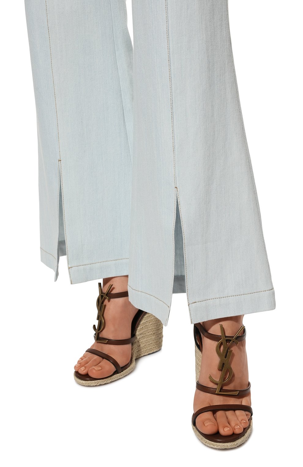 Кожаные босоножки cassandra SAINT LAURENT коричневого цвета по цене 115000 руб., арт. 570599/0MUTT, фото 3 Кожаные босоножки cassandra SAINT LAURENT, арт. 570599/0MUTT, фото 3