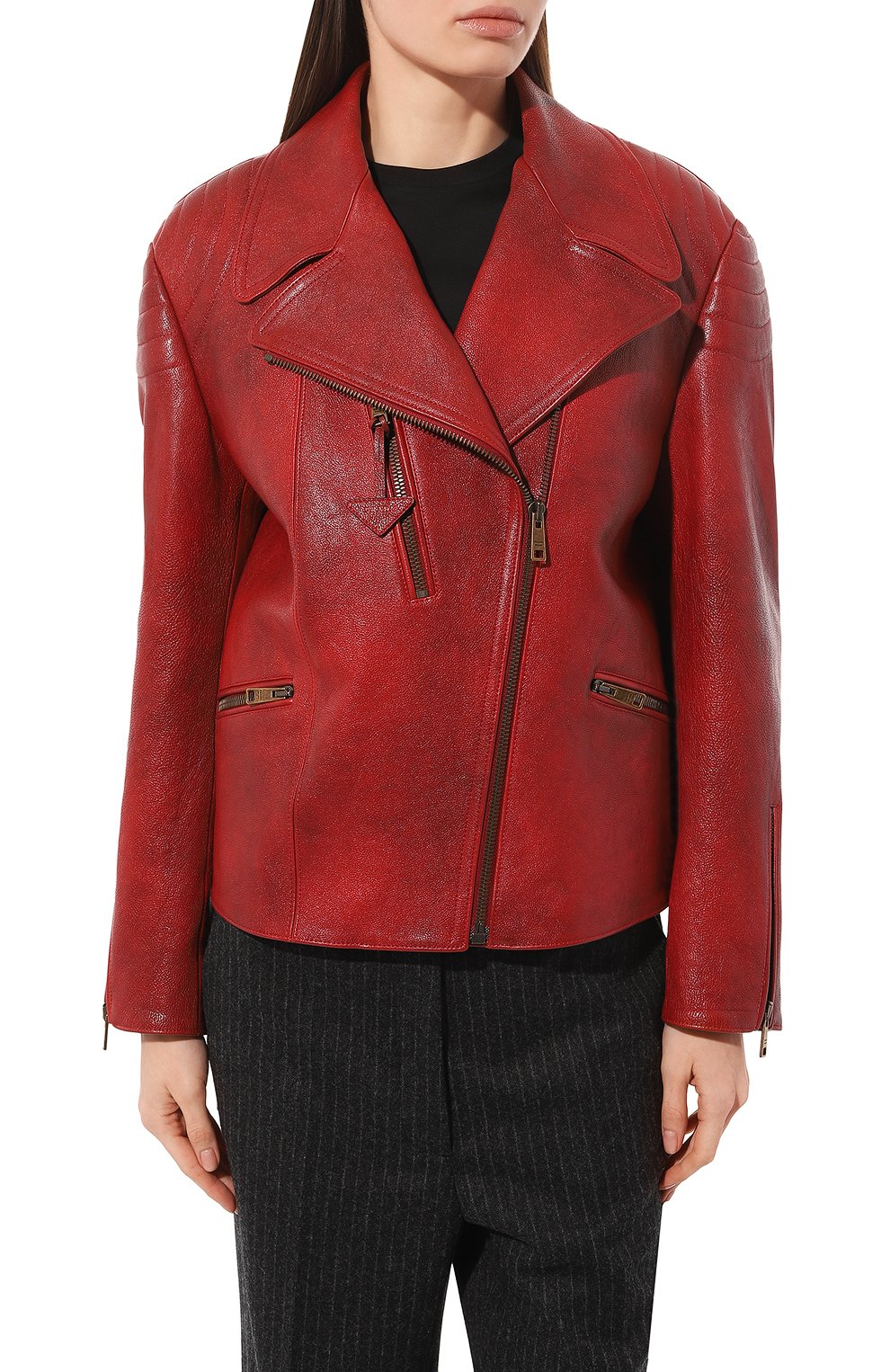 Кожаная куртка PRADA, арт. 58A100-2D02-F0011, фото 3