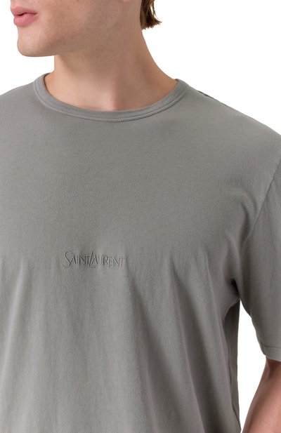 Хлопковая футболка SAINT LAURENT, арт. 818535/YBHD2, фото 5