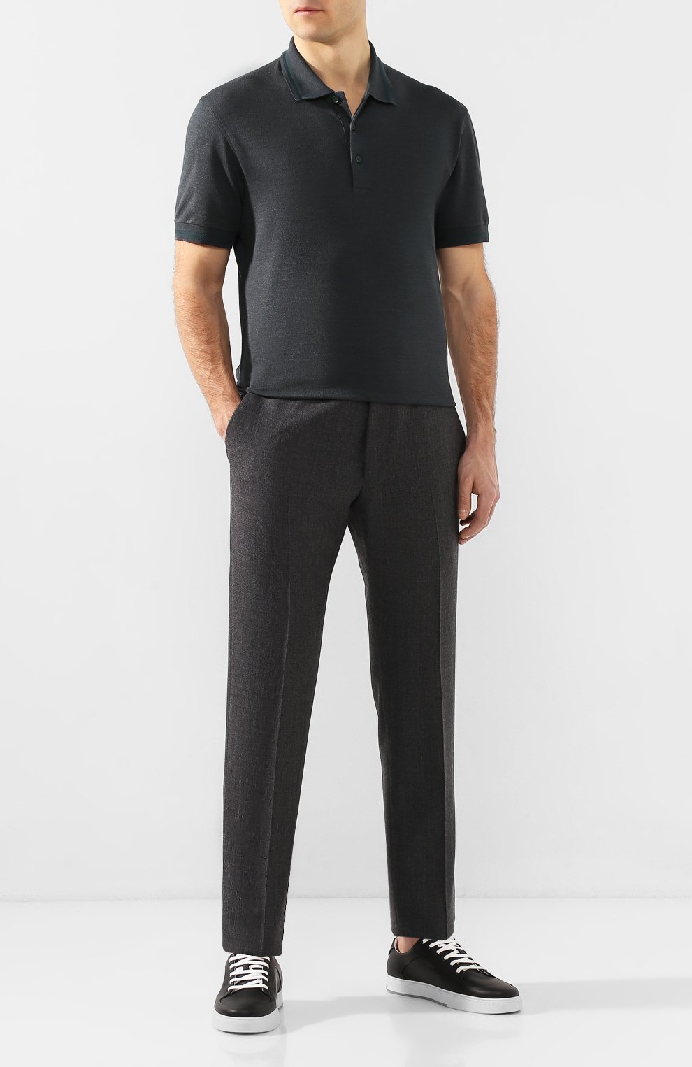 Поло из смеси хлопка и шелка ZEGNA, арт. UU541/746, фото 2