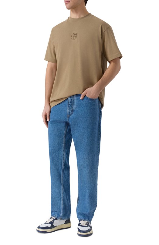 Хлопковая футболка BOSS 50555106 Бежевый  50555106 Фото 2