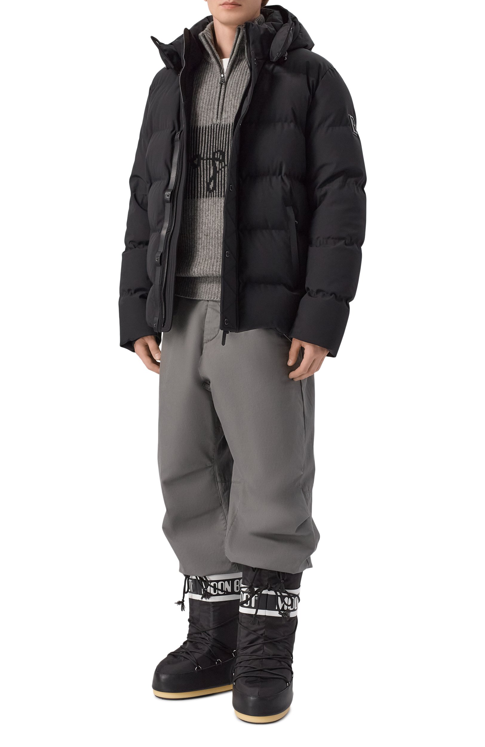 Комбинированные сапоги icon MOON BOOT черного цвета по цене 24400 руб., арт. 80D1400440, фото 2 Комбинированные сапоги icon MOON BOOT, арт. 80D1400440, фото 2
