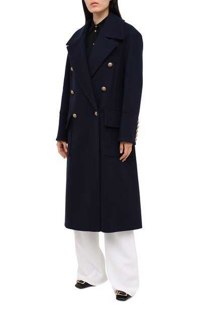 Шерстяное пальто BALMAIN темно-синего цвета по цене 238500 руб., арт. UF19578/W006, фото 4 Шерстяное пальто BALMAIN, арт. UF19578/W006, фото 4