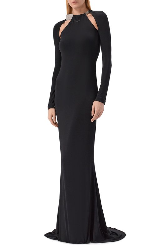 Платье из вискозы Off-White 0WDB55YF25JER001 Чёрный  0WDB55YF25JER001 Фото 2