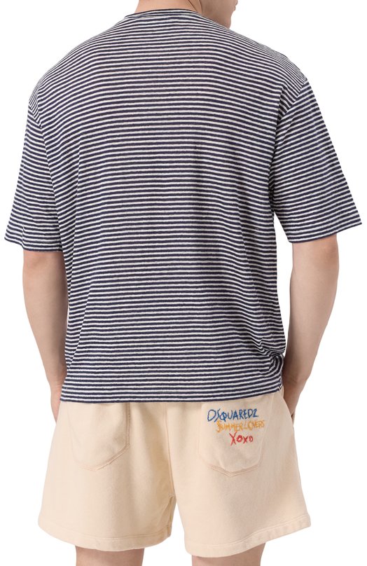 Льняная футболка Dsquared2 S78GD0104/S23601 Синий  S78GD0104/S23601 Фото 4