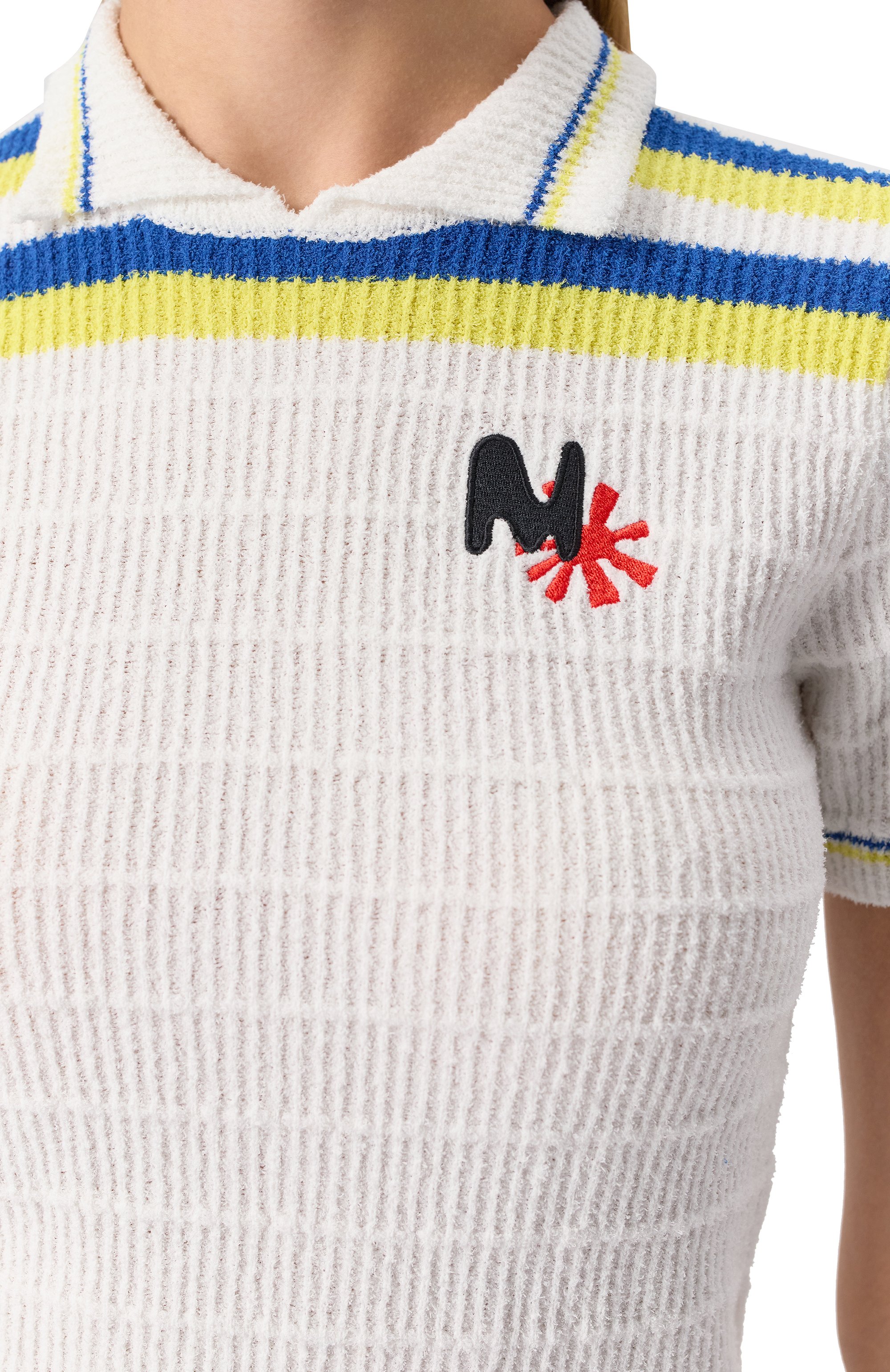 Хлопковое поло MSGM белого цвета по цене 31550 руб., арт. 3841MDM202/257289, фото 5 Хлопковое поло MSGM, арт. 3841MDM202/257289, фото 5