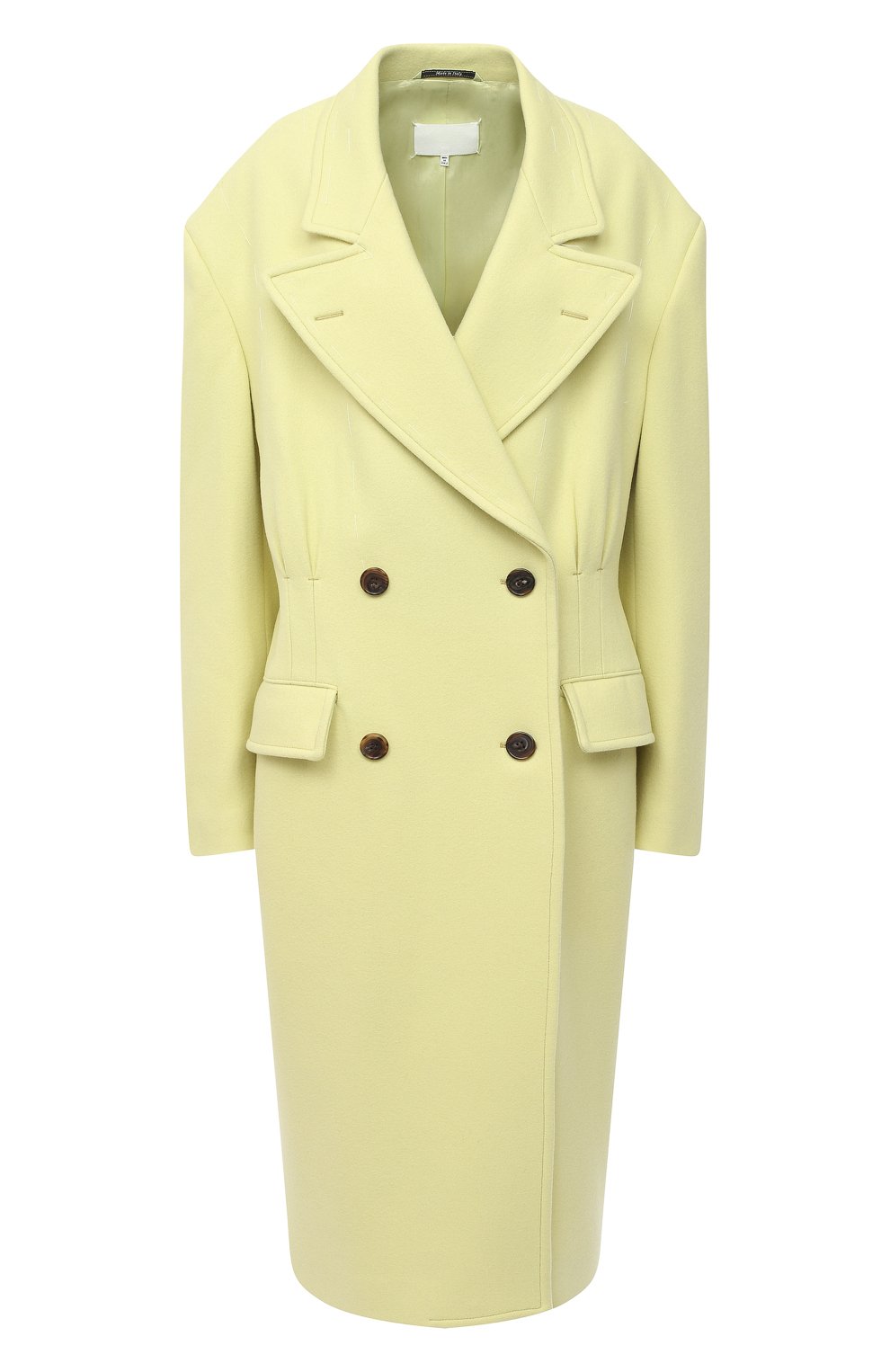 Шерстяное пальто MAISON MARGIELA светло-зеленого цвета по цене 262000 руб., арт. S29AA0257/S53206, фото 1 Шерстяное пальто MAISON MARGIELA, арт. S29AA0257/S53206, фото 1