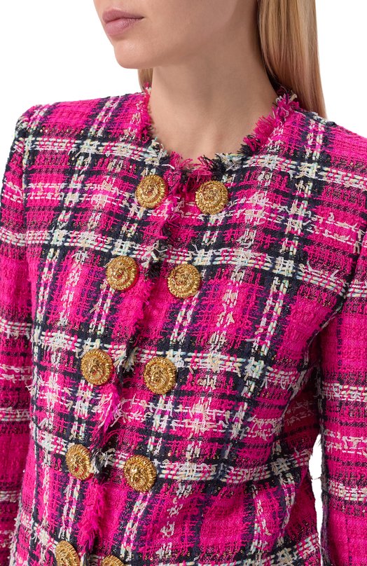 Жакет из хлопка и шерсти Balmain GF1SM509/CG42 Розовый  GF1SM509/CG42 Фото 5