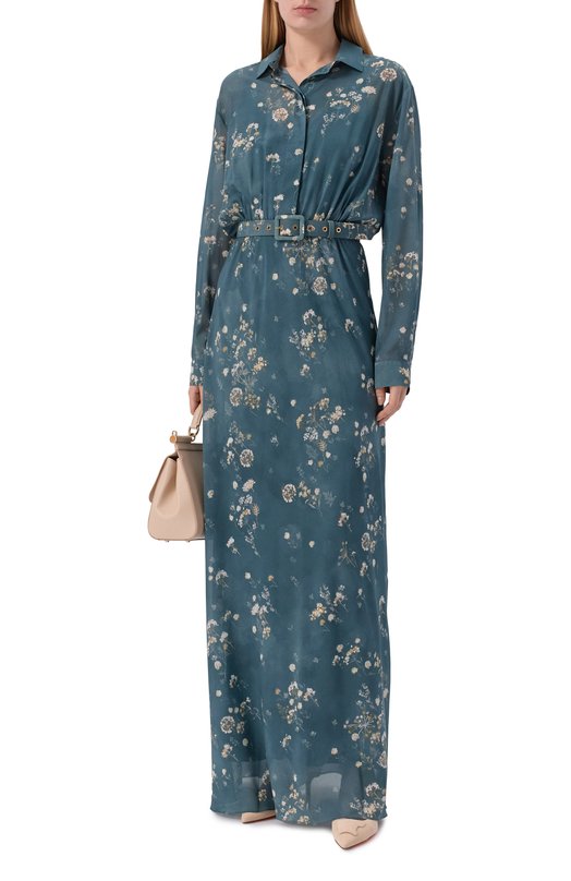 Шелковое платье OLOLOL OLDE120B/1008.FI505 Зелёный  OLDE120B/1008.FI505 Фото 2