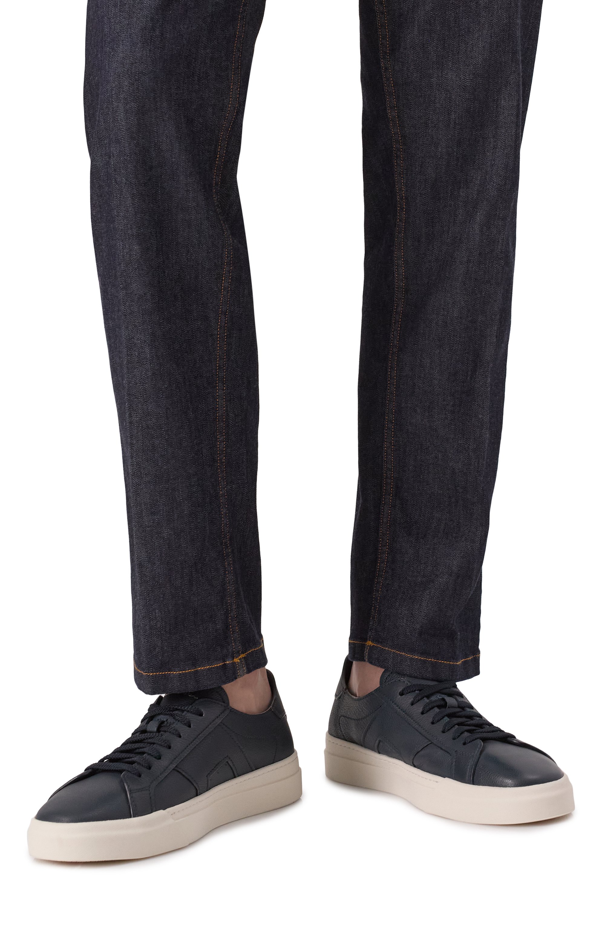 Кожаные кеды double buckle SANTONI, арт. MBGG21967PNNTSIW, фото 3