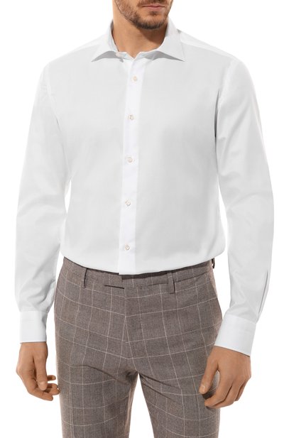 Хлопковая сорочка LUIGI BORRELLI белого цвета по цене 45650 руб., арт. PS30060/LUCIAN0/ST EV1 PC, фото 3 Хлопковая сорочка LUIGI BORRELLI, арт. PS30060/LUCIAN0/ST EV1 PC, фото 3