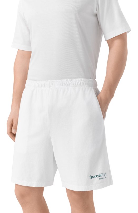 Хлопковые шорты Sporty and Rich SH039621425WH01 Белый  SH039621425WH01 Фото 3