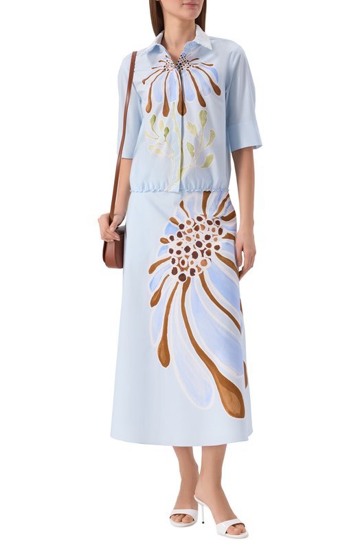 Хлопковая рубашка Dorothee Schumacher 448106 Голубой  448106 Фото 2