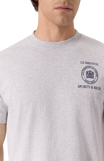 Хлопковая футболка sporty & rich x le bristol paris SPORTY AND RICH, арт. T0043517620GY03, фото 5