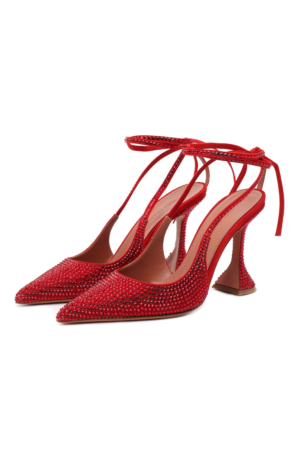 Кожаные туфли karma crystal AMINA MUADDI, арт. KARMACRYSPUM/SUEDE/RED SIAM, фото 1