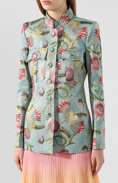 Жакет DRIES VAN NOTEN голубого цвета по цене 199500 руб., арт. 201-10424-9058, фото 3 Жакет DRIES VAN NOTEN, арт. 201-10424-9058, фото 3