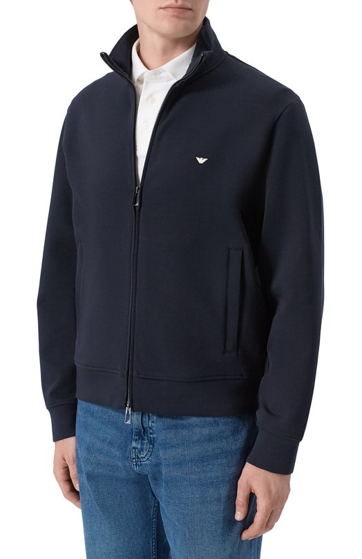 Хлопковая толстовка Emporio Armani EM004536/AF10013 Синий  EM004536/AF10013 Фото 3