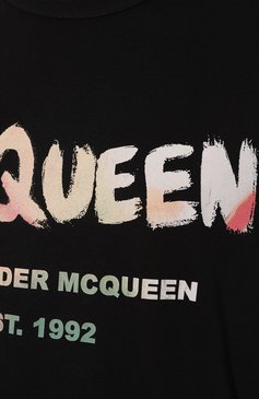 Мужская хлопковый лонгслив ALEXANDER MCQUEEN черного цвета, арт. 750668/QVZ15 | Фото 5 (Рукава: Длинные; Длина (для топов): Стандартные; Принт: С принтом; Материал сплава: Проставлено; Материал внешний: Хлопок; Драгоценные камни: Проставлено; Стили: Кэжуэл)