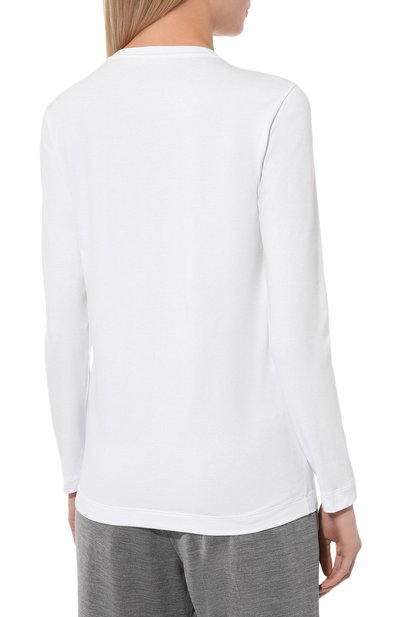 Хлопковый лонгслив BRUNELLO CUCINELLI белого цвета по цене 57850 руб., арт. MPT18BB310, фото 4 Хлопковый лонгслив BRUNELLO CUCINELLI, арт. MPT18BB310, фото 4