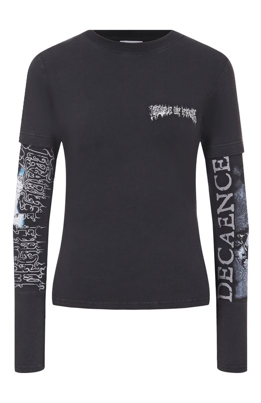 Хлопковый лонгслив VETEMENTS WCF76LS970B Чёрный WCF76LS970B
