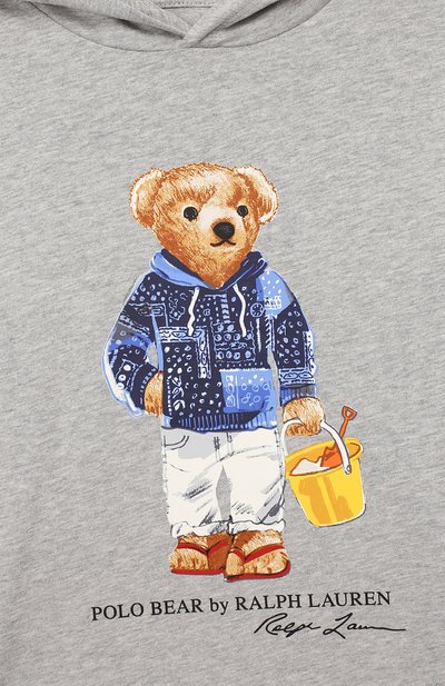 Лонгслив с капюшоном POLO RALPH LAUREN серого цвета по цене 5930 руб., арт. 321777149, фото 3 Лонгслив с капюшоном POLO RALPH LAUREN, арт. 321777149, фото 3