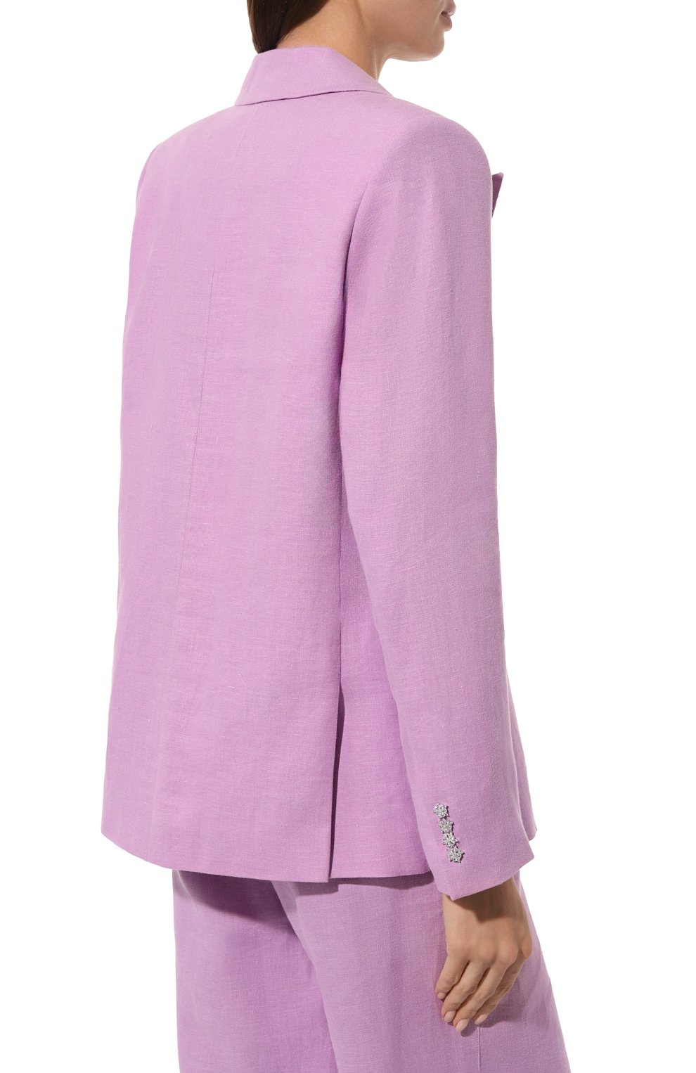 Льняной жакет ALINE фиолетового цвета по цене 28500 руб., арт. AL040701, фото 4 Льняной жакет ALINE, арт. AL040701, фото 4