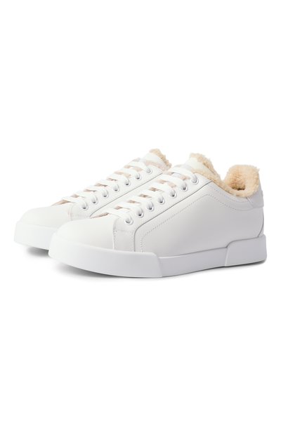 Женские кожаные кеды portofino DOLCE & GABBANA, арт. CK2491/AQ076