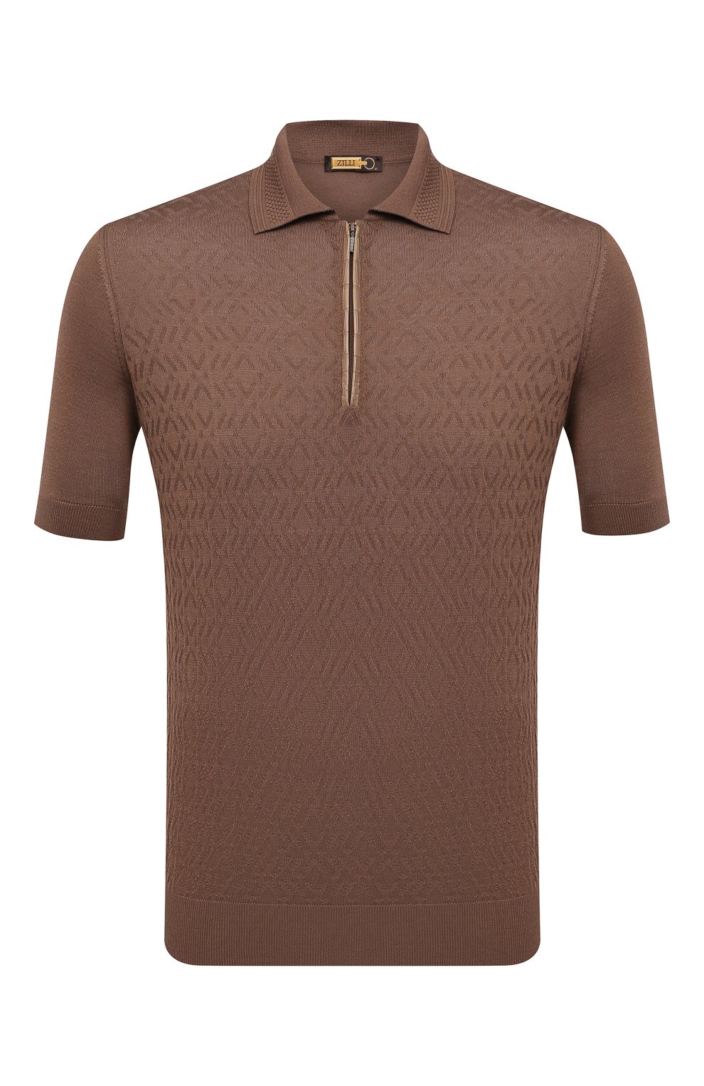 Поло с отделкой из кожи аллигатора ZILLI, арт. MBV-PZ042-GE0C1/MC01/AMIS, фото 1
