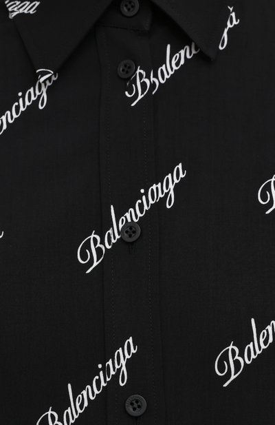 Рубашка из вискозы BALENCIAGA черного цвета по цене 75650 руб., арт. 595038/TJLY9, фото 5 Рубашка из вискозы BALENCIAGA, арт. 595038/TJLY9, фото 5