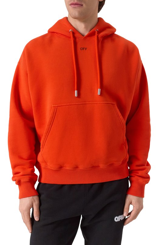 Хлопковое худи Off-White 0MBB085S25FLE00L Оранжевый  0MBB085S25FLE00L Фото 3