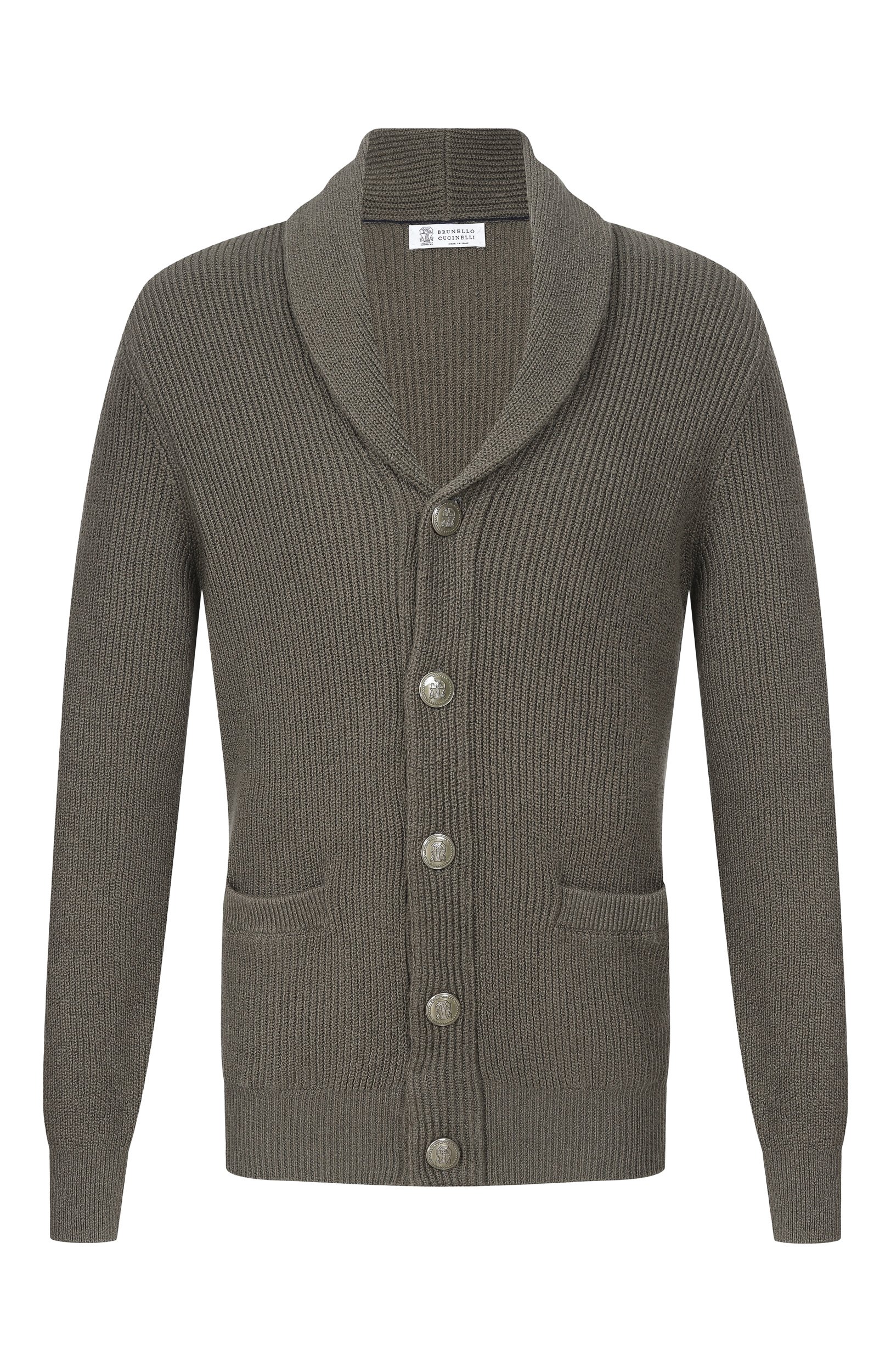 Хлопковый кардиган BRUNELLO CUCINELLI хаки цвета по цене 287000 руб., арт. MNI709706, фото 1 Хлопковый кардиган BRUNELLO CUCINELLI, арт. MNI709706, фото 1