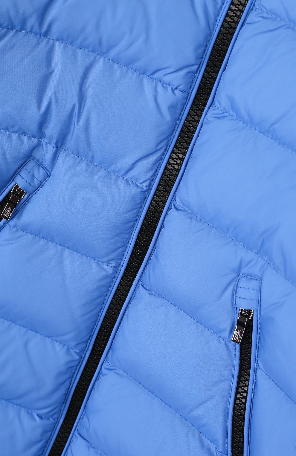 Пуховое пальто на молнии с капюшоном и меховой отделкой MONCLER ENFANT, арт. D2-954-49921-25-68352/4-6A, фото 3