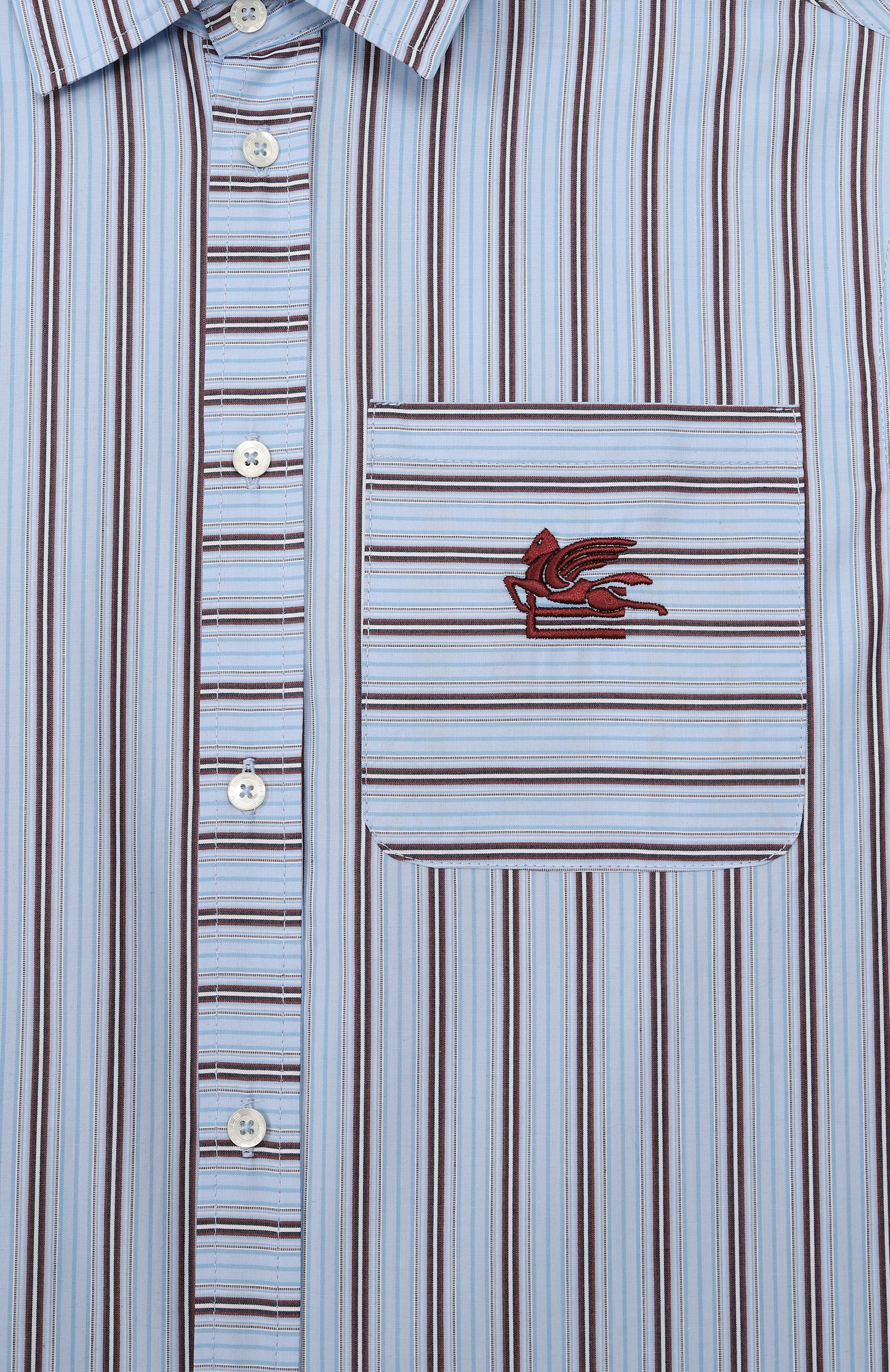 Хлопковая рубашка ETRO голубого цвета по цене 35100 руб., арт. GX5P30, фото 3 Хлопковая рубашка ETRO, арт. GX5P30, фото 3