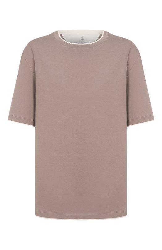 Хлопковая футболка Brunello Cucinelli M0B137427 Бежевый M0B137427