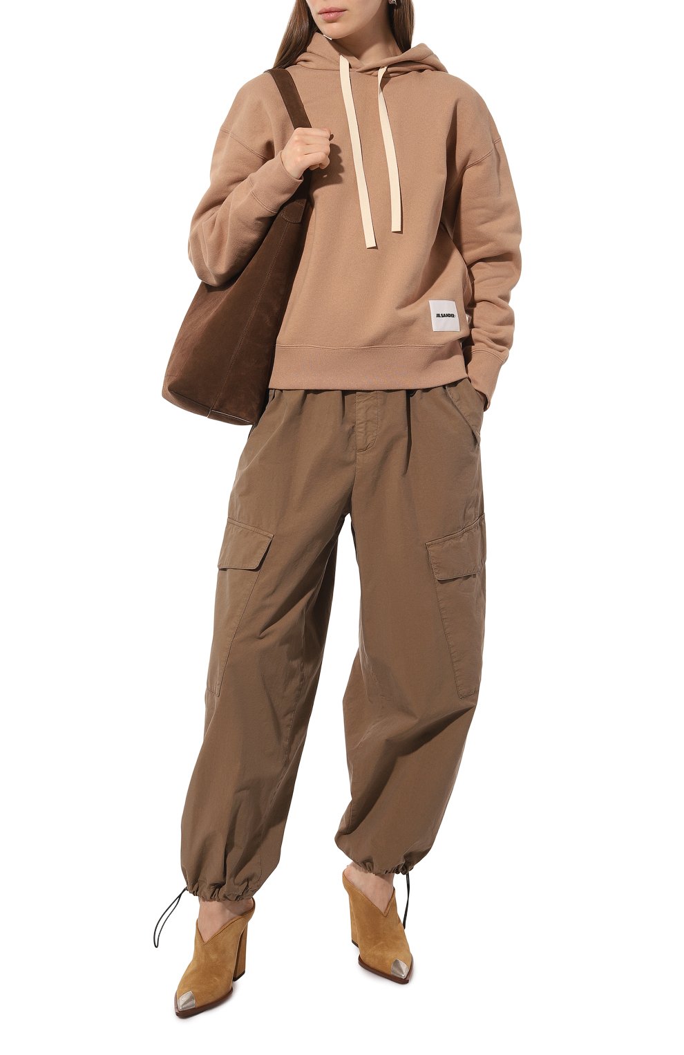 Хлопковое худи JIL SANDER бежевого цвета по цене 68550 руб., арт. J40GU0104/J20039, фото 2 Хлопковое худи JIL SANDER, арт. J40GU0104/J20039, фото 2