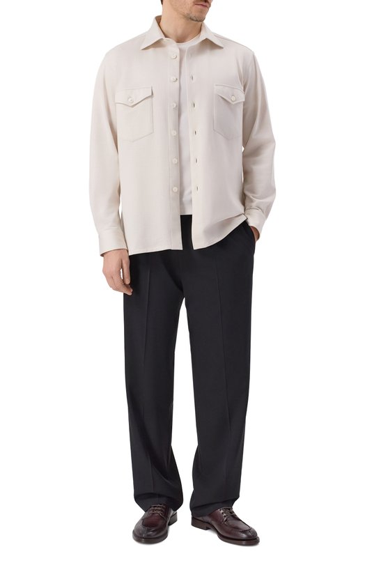 Хлопковая рубашка Stefano Ricci CJ008184/TE3101 Кремовый  CJ008184/TE3101 Фото 2