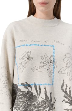 Женский хлопковый свитшот DOMREBEL светло-серого цвета, арт. H0PS SWEATSHIRT | Фото 5 (Материал сплава: Проставлено; Длина (для топов): Стандартные; Рукава: Длинные; Драгоценные камни: Проставлено; Женское Кросс-КТ: Свитшот-одежда; Стили: Кэжуэл; Материал внешний: Хлопок)