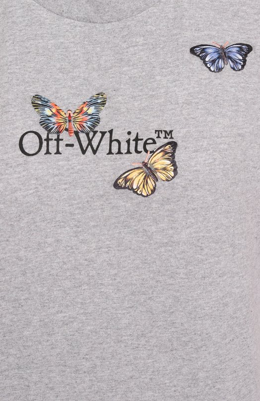 Хлопковая футболка Off-White 0WAA089S25JER007 Серый  0WAA089S25JER007 Фото 6