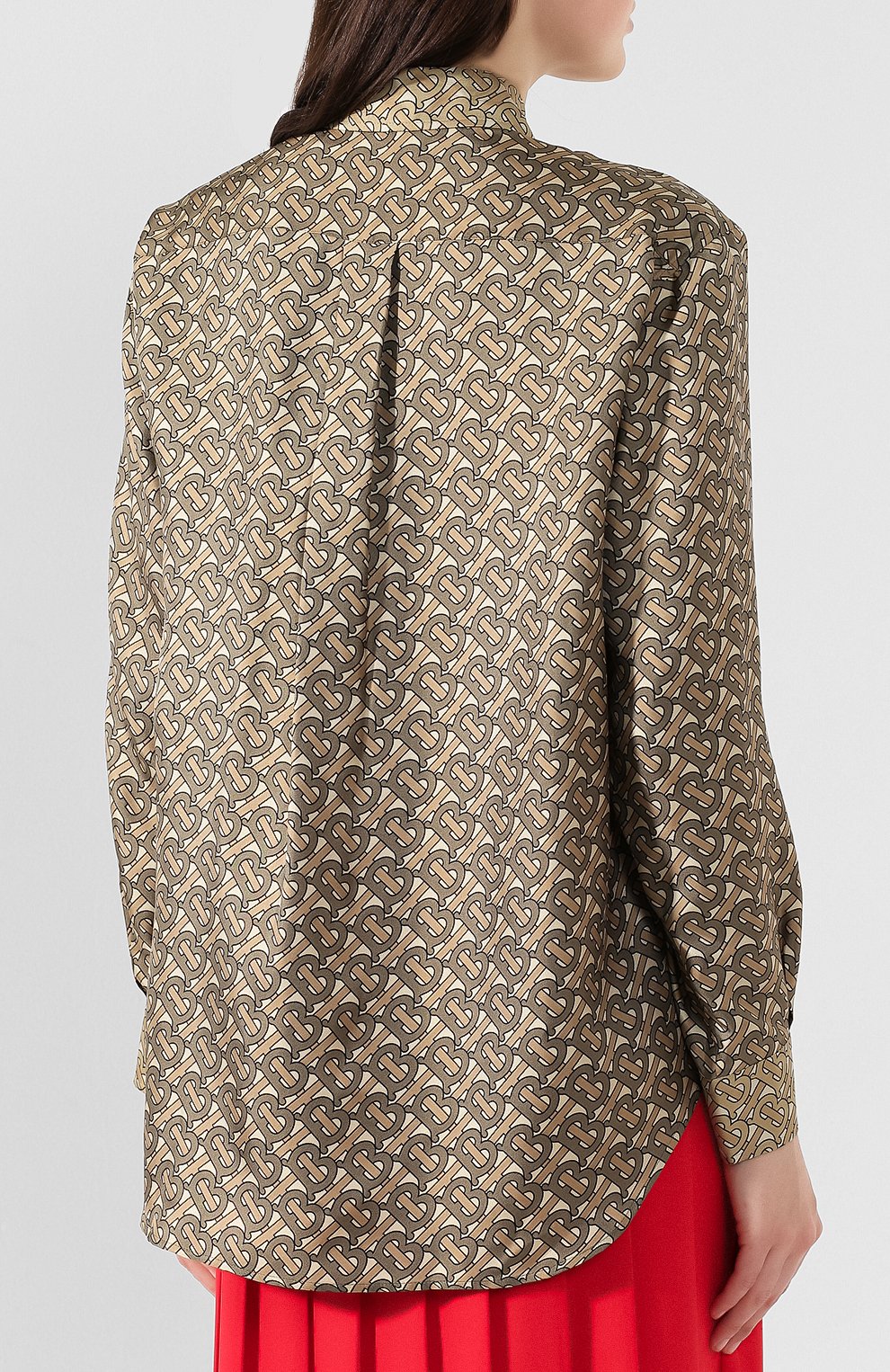 Шелковая рубашка BURBERRY хаки цвета по цене 132000 руб., арт. 8016078, фото 4 Шелковая рубашка BURBERRY, арт. 8016078, фото 4