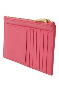 Женский кожаный футляр для кредитных карт BOTTEGA VENETA розового цвета, арт. 708593/VCQC4 | Фото 2 (Материал сплава: Проставлено; Материал: Натуральная кожа; Нос: Не проставлено)
