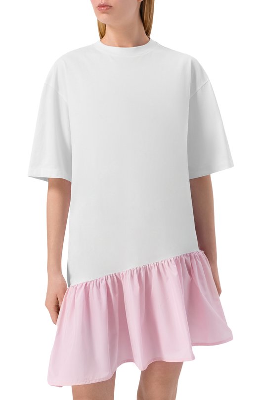 Хлопковое платье MSGM 4041MDA81D/267002 Белый  4041MDA81D/267002 Фото 3