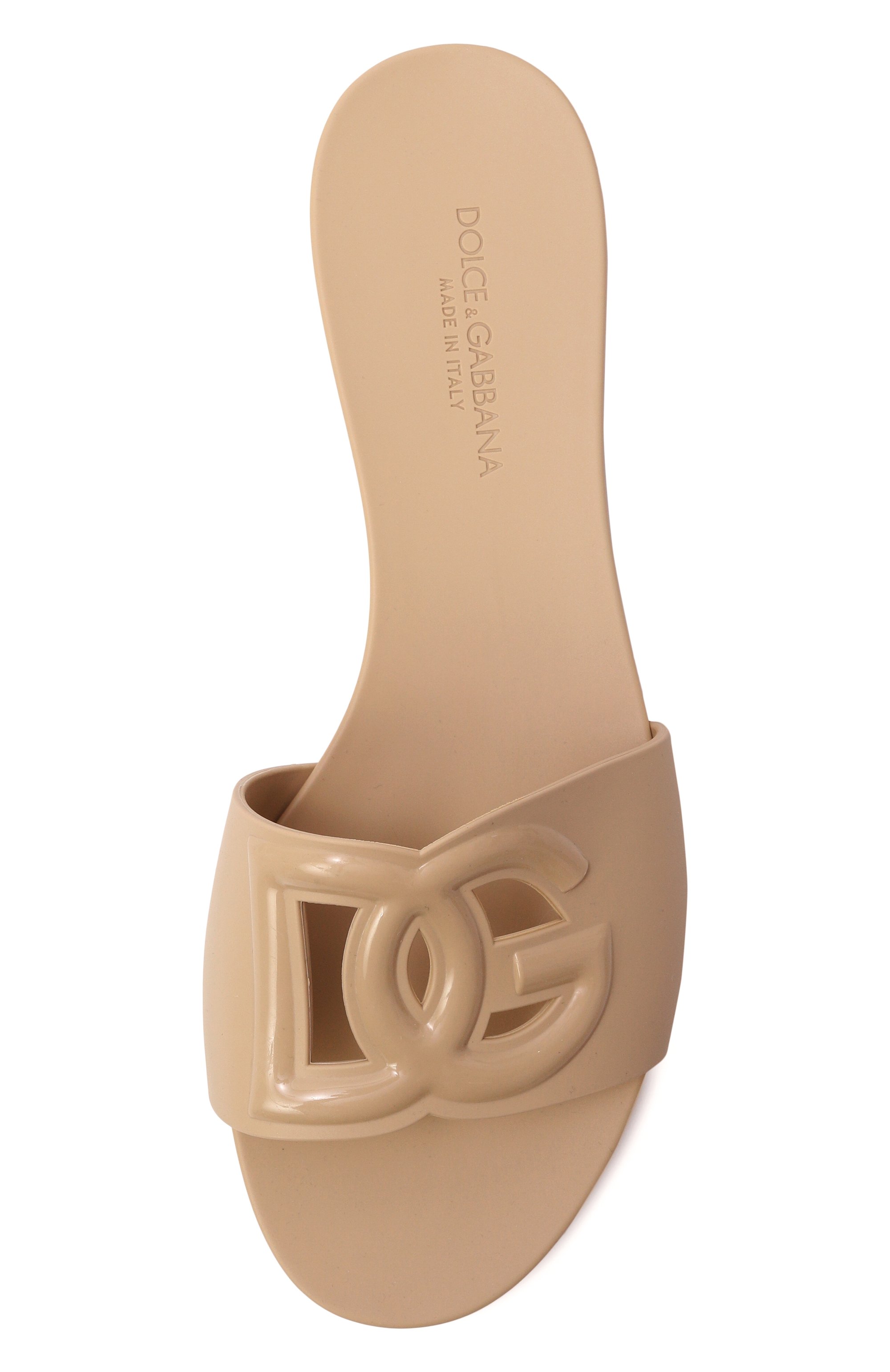 Шлепанцы bianca DOLCE & GABBANA светло-бежевого цвета по цене 36200 руб., арт. CW2215/AN994, фото 6 Шлепанцы bianca DOLCE & GABBANA, арт. CW2215/AN994, фото 6