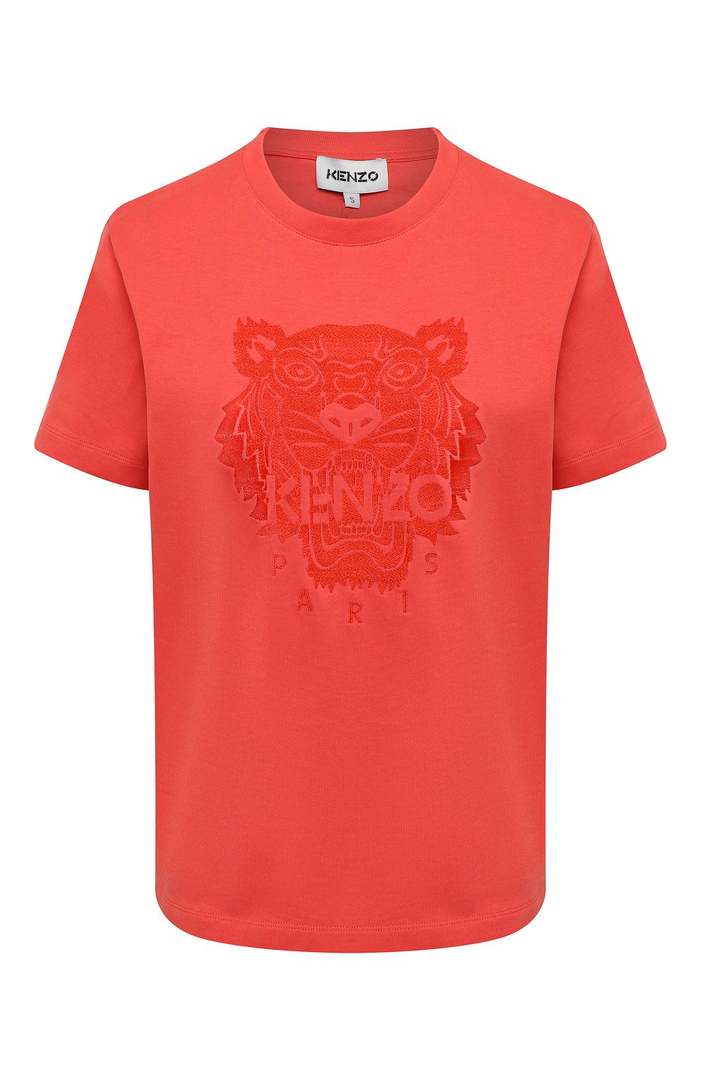 Хлопковая футболка KENZO оранжевого цвета по цене 17400 руб., арт. FB52TS9154YF, фото 1 Хлопковая футболка KENZO, арт. FB52TS9154YF, фото 1
