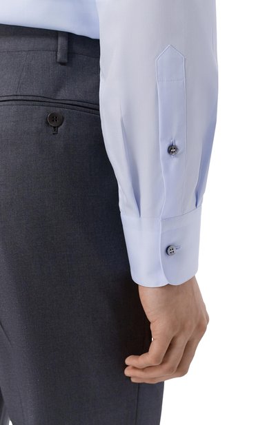 Хлопковая сорочка ZILLI голубого цвета по цене 116000 руб., арт. F0RF01M010059655U_001, фото 5 Хлопковая сорочка ZILLI, арт. F0RF01M010059655U_001, фото 5