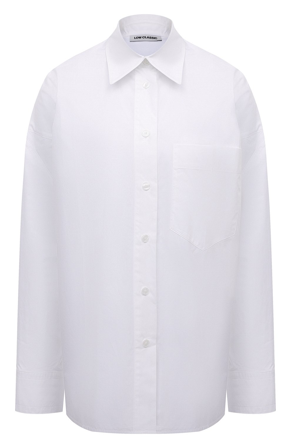 Хлопковая рубашка LOW CLASSIC белого цвета по цене 34000 руб., арт. L0W22PF_SH07WH, фото 1 Хлопковая рубашка LOW CLASSIC, арт. L0W22PF_SH07WH, фото 1