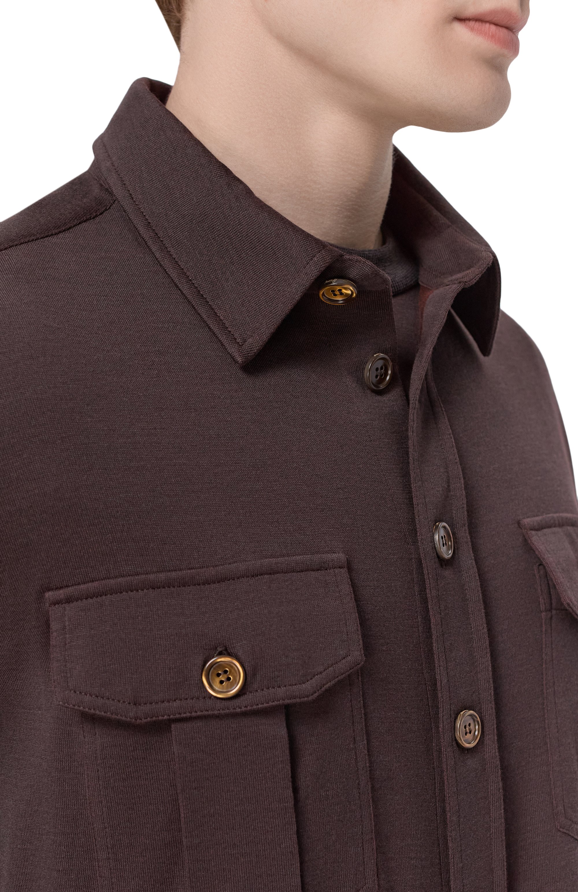 Рубашка из хлопка и шелка BRIONI, арт. UJRE0L/PD602, фото 5