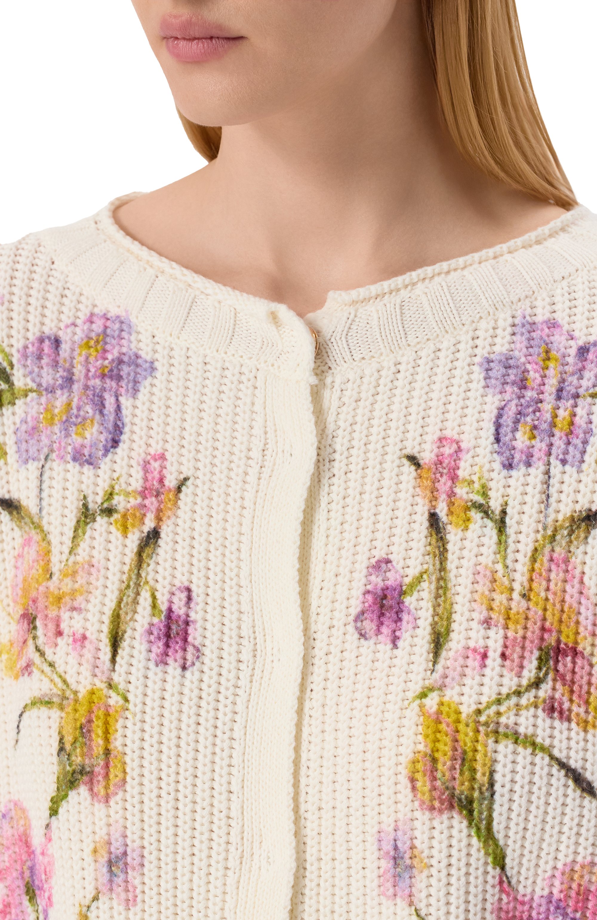 Хлопковый кардиган TWINSET кремового цвета по цене 32600 руб., арт. 251TP3641, фото 5 Хлопковый кардиган TWINSET, арт. 251TP3641, фото 5