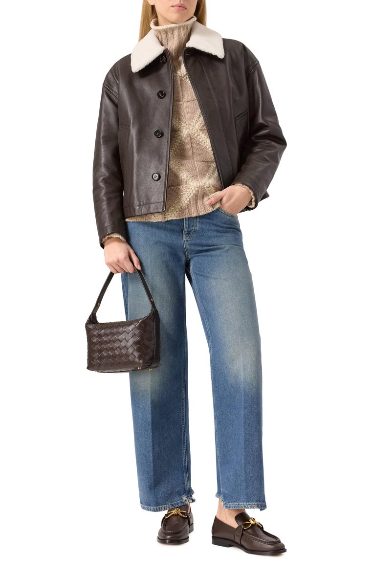 Женская сумка wallace mini BOTTEGA VENETA темно-коричневого цвета, арт. 754443 V3IV1 | Фото 7 (Ошибки технического описания: Нет ширины; Материал: Натуральная кожа; Размер: mini)