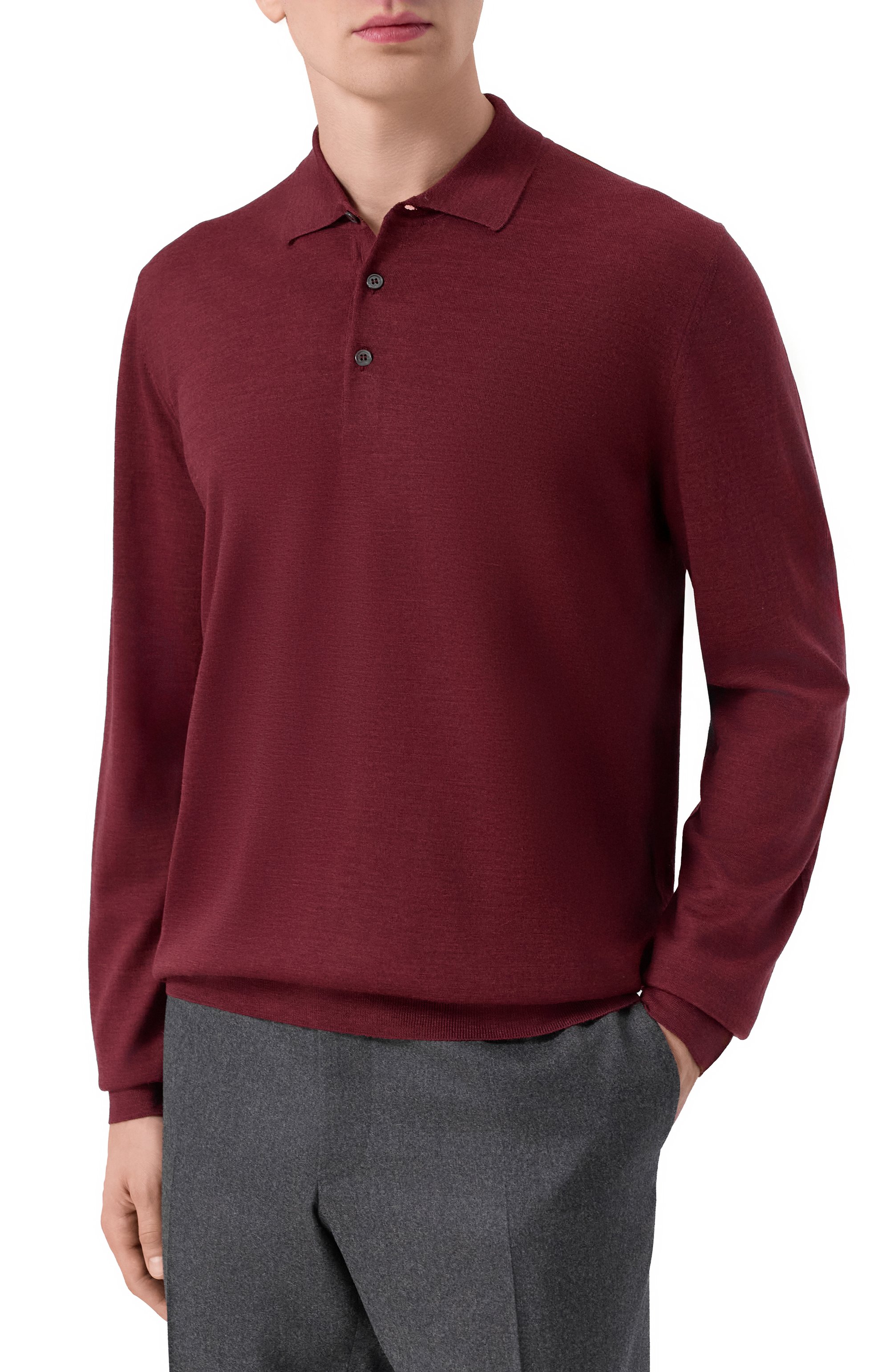 Шерстяное поло CORNELIANI бордового цвета по цене 74450 руб., арт. 26M529-2625126, фото 3 Шерстяное поло CORNELIANI, арт. 26M529-2625126, фото 3